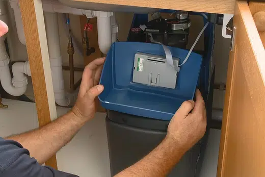 Whole-house water softener with control valve and resin tank related to Arcadia CA neighborhood