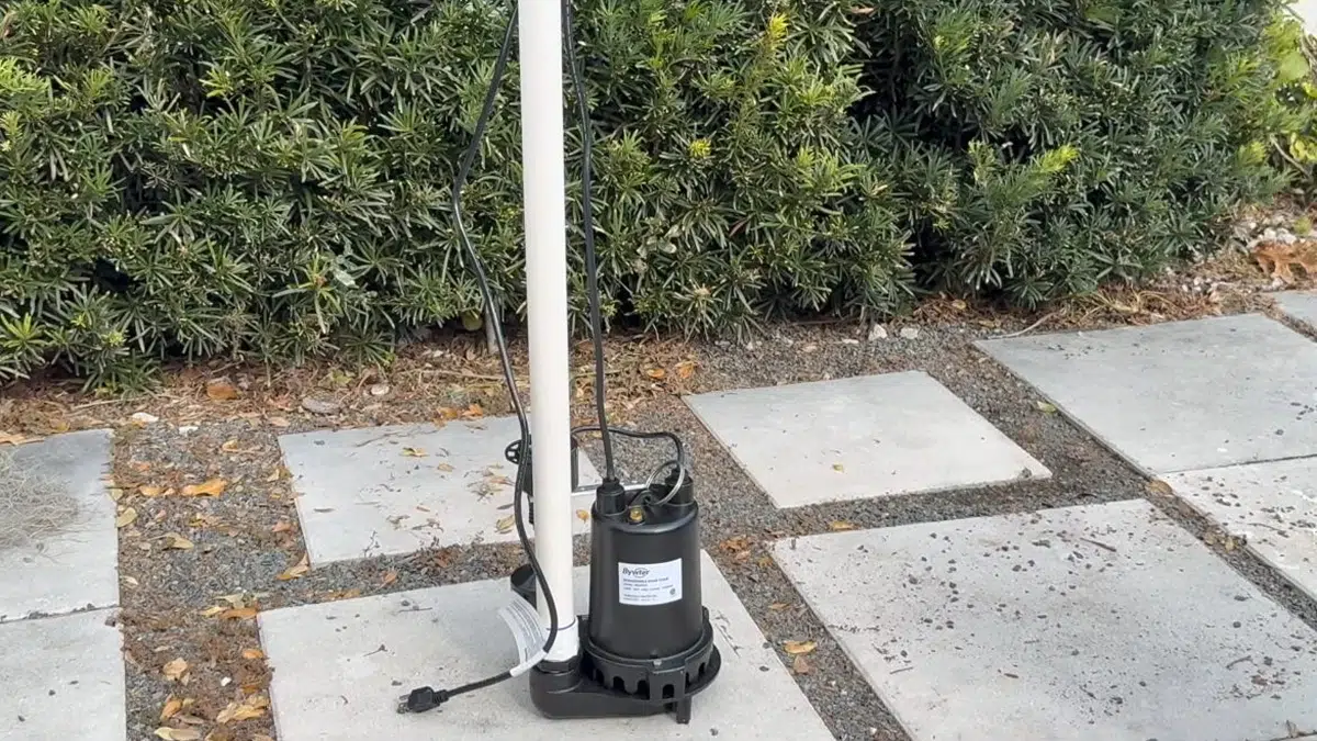 Pool plumbing leak test equipment near an exterior equipment pad related to Pool leak detection at a Monrovia Hills home
