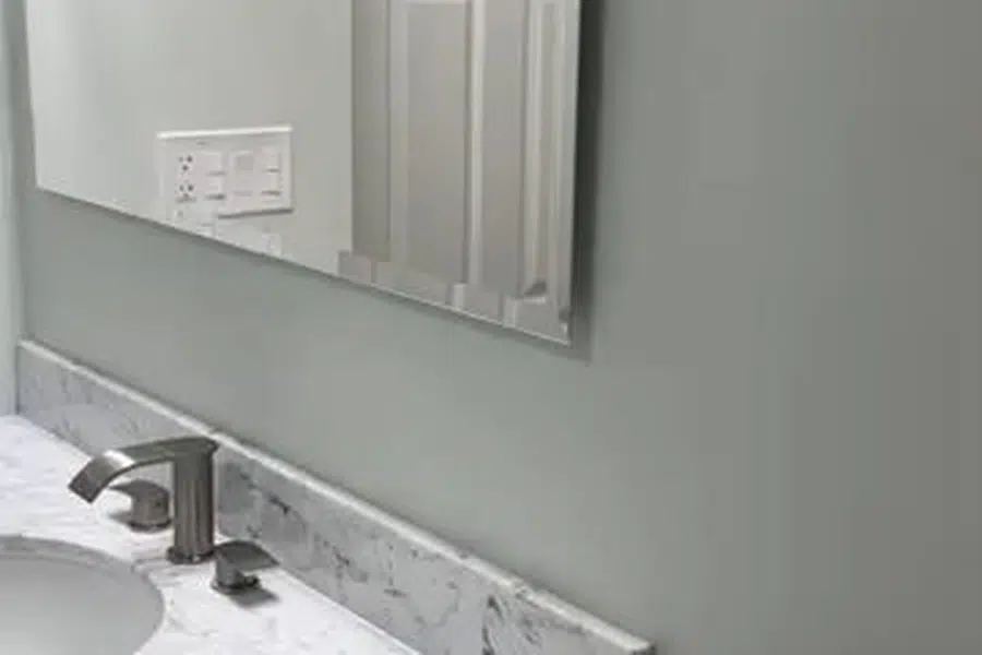 Finished bathroom shower and bathtub fixtures with clean tile surfaces related to Glendora Village downtown