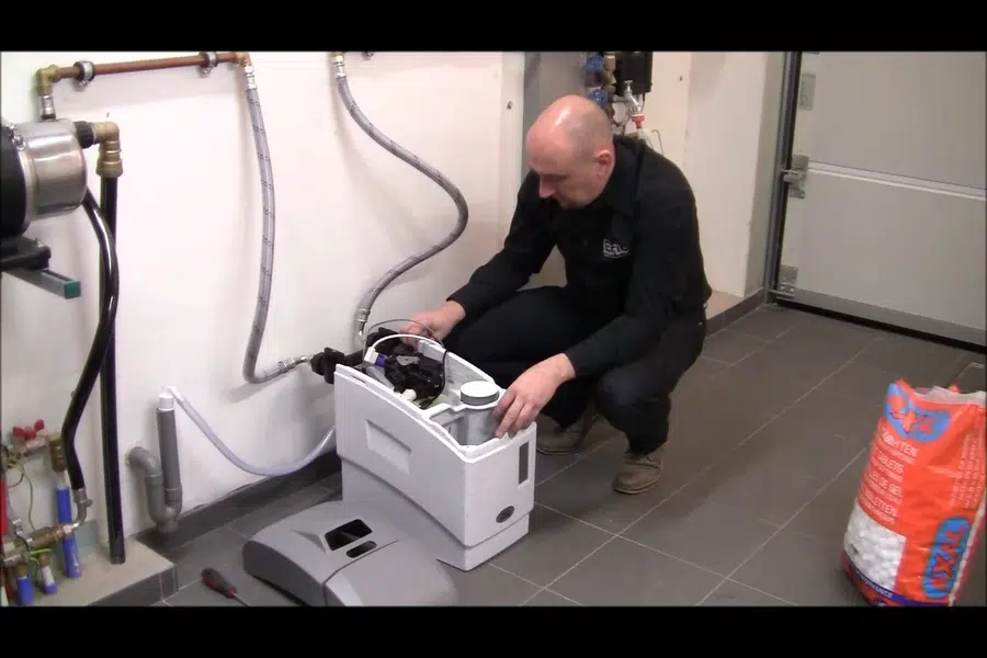 Whole-house water softener with control valve and resin tank related to Hard water scale from Monrovia's water