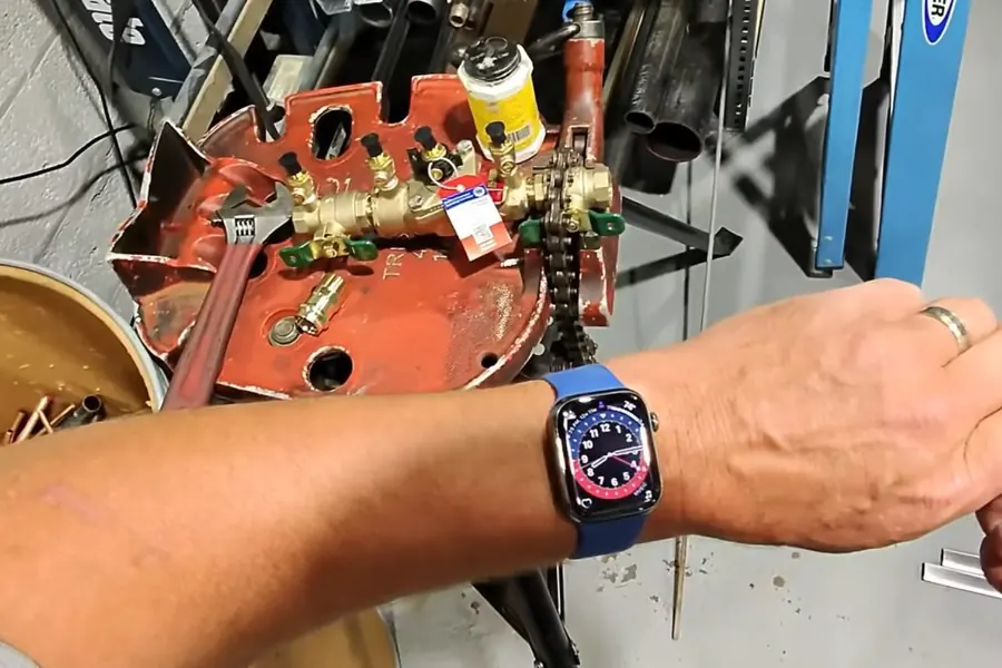 Backflow gauge and hose connection used while checking outdoor faucet protection in Monrovia