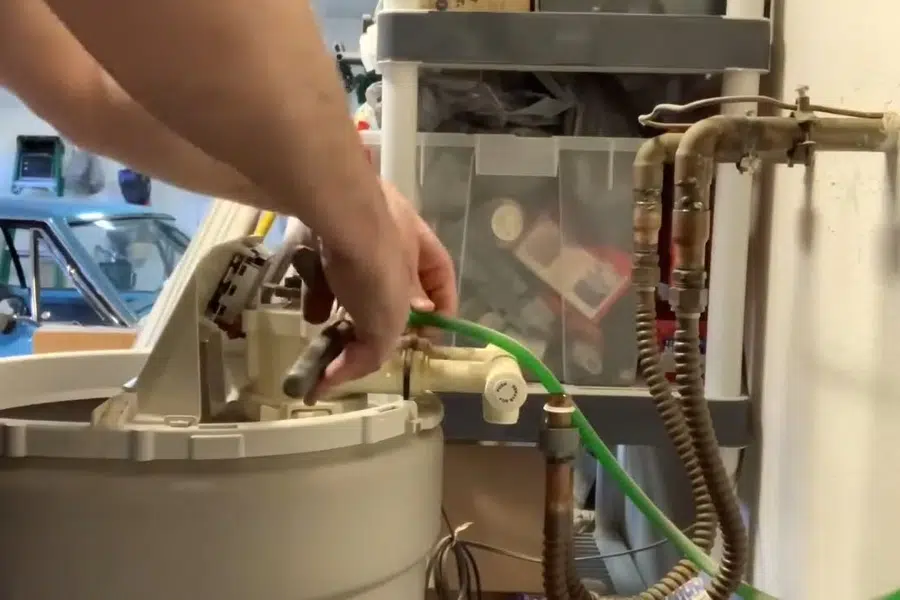 Whole-house water softener with control valve and resin tank related to Las Tunas Drive in Temple City