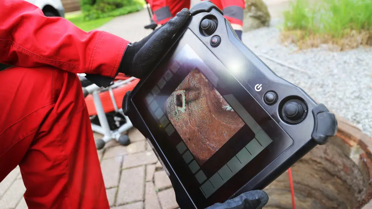 Pipe inspection camera screen used for hidden leak detection in Monrovia