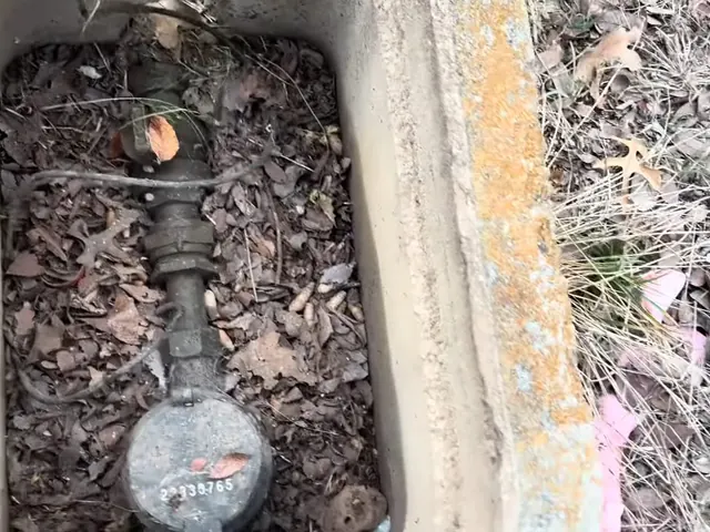 Outdoor faucet supply connection inside a yard access box in Monrovia