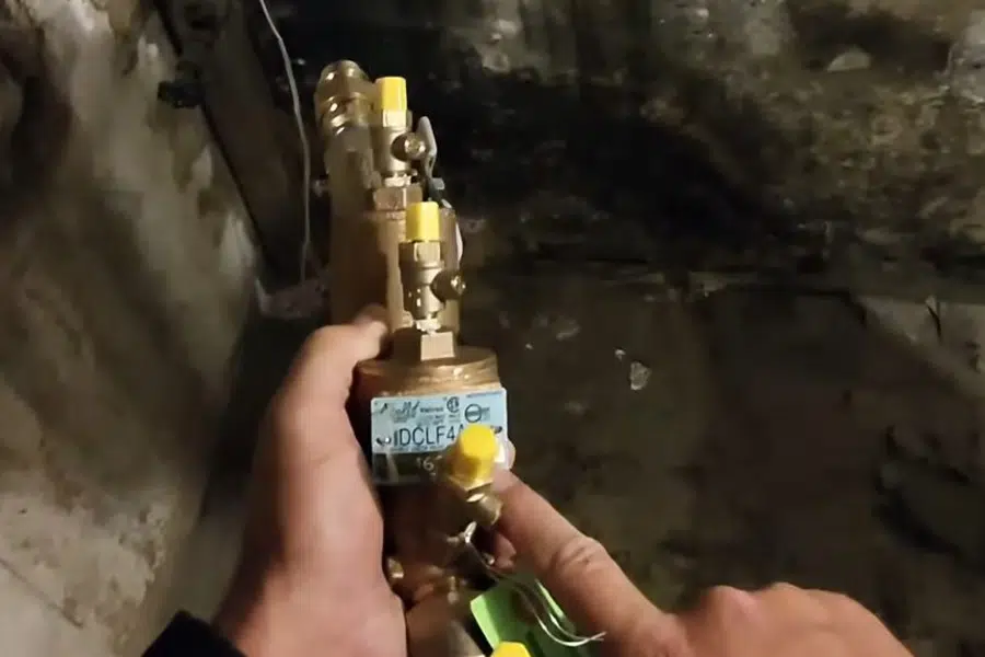 Backflow preventer assembly with test valves and gauge connections related to Backflow device installation in Monrovia