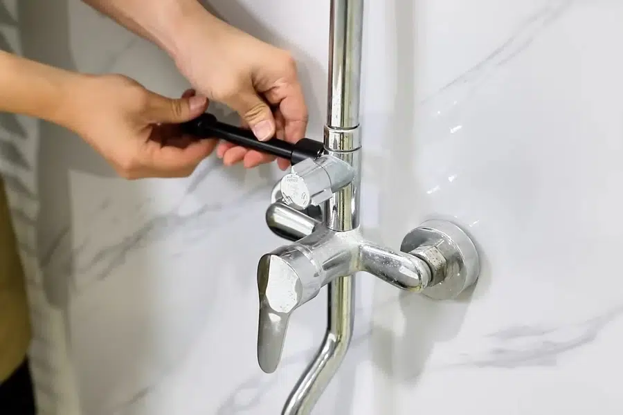 Close-up plumbing tool used for pipe cutting or fitting work related to Repiping an Altadena bungalow
