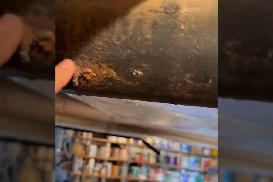 Corroded cast iron pipe section with visible rust and buildup related to Replacing burst galvanized pipe in Monrovia